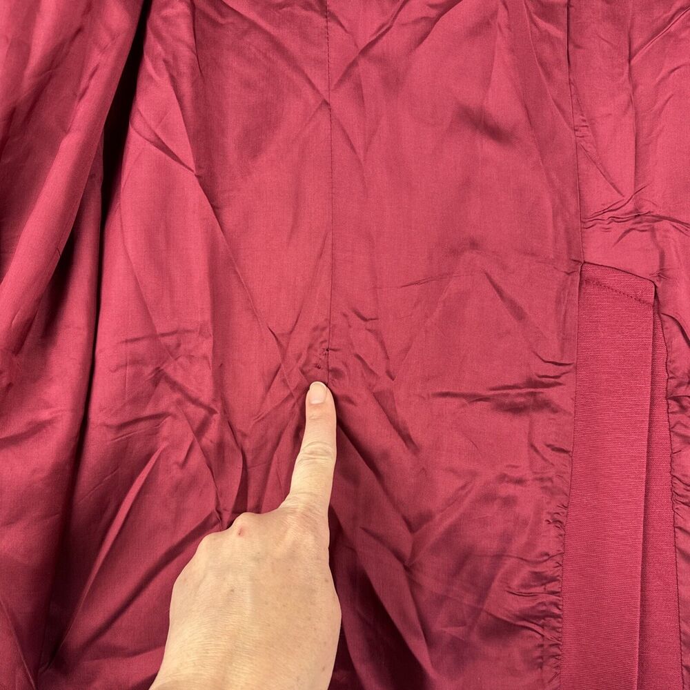 Spiegel Long Belted Trench Coat Women's‎ 20W Red Kimono Sleeve Lined (1148) - Picture 9 of 16
